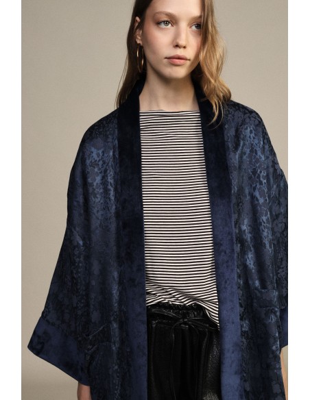 Ruime jacquard-dusterjas met contrasterende biezen van Dixie