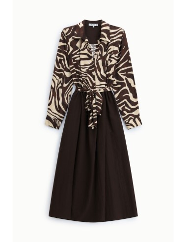 Midi-jurk met zebraprint, riem en klassieke kraag, alstublieft