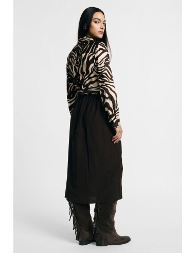 Midi-jurk met zebraprint, riem en klassieke kraag, alstublieft