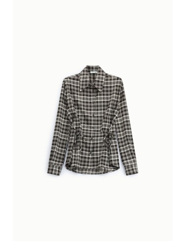 Geruite blouse met trekkoorden aan de zijkanten, alstublieft