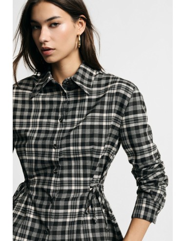 Geruite blouse met trekkoorden aan de zijkanten, alstublieft