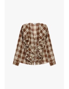 Geruite blouse met ruches aan de voorkant, alstublieft 2