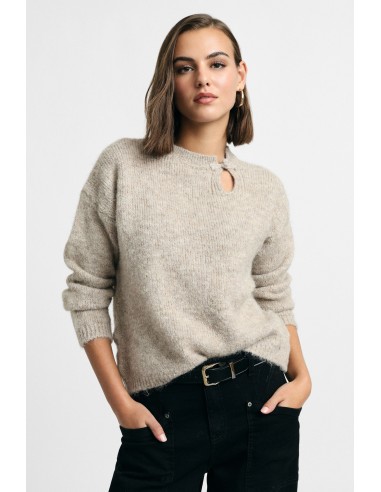 Trui met ronde hals en cut-outdetail, alstublieft