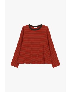Gestreept T-shirt met ronde hals en lange mouwen Please 2