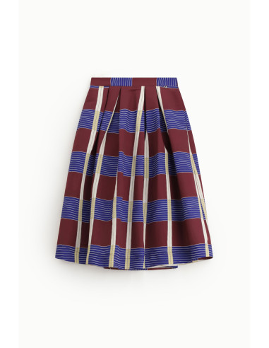Dixie halflange geplooide rok met geometrisch patroon