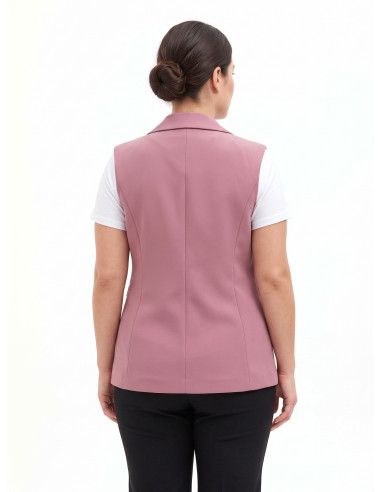 Getailleerd curvy-gilet van scuba-crêpe – Rinascimento Curvy