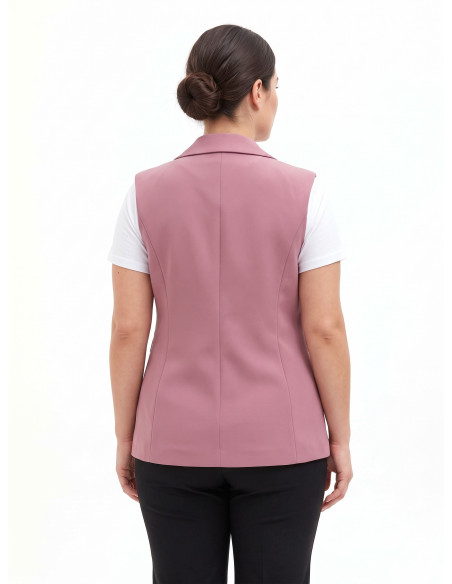 Getailleerd curvy-gilet van scuba-crêpe – Rinascimento Curvy