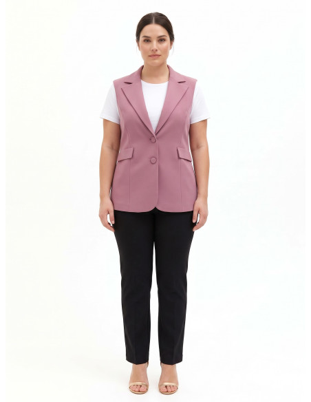 Getailleerd curvy-gilet van scuba-crêpe – Rinascimento Curvy