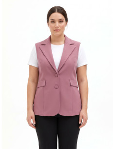 Getailleerd curvy-gilet van scuba-crêpe – Rinascimento Curvy