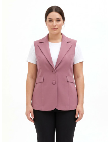 Getailleerd curvy-gilet van scuba-crêpe – Rinascimento Curvy