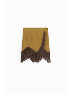 Korte bedrukte rok met decoratieve franjes Dixie 2