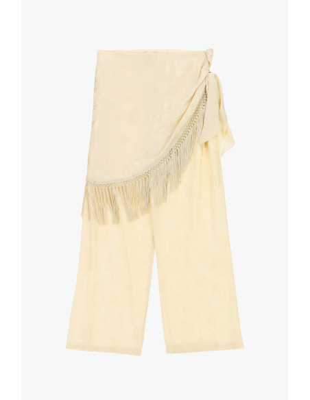Palazzo-broek met paneel en franjes aan de zijkanten van Dixie