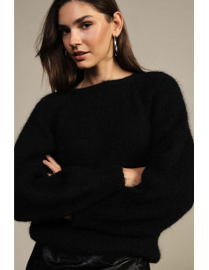 Dixie trui met ronde hals, relaxed fit en logodetail