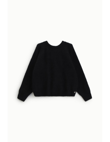 Dixie trui met ronde hals, relaxed fit en logodetail
