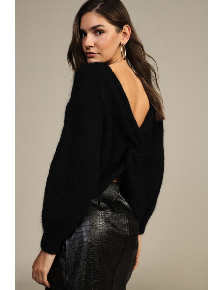 Dixie trui met ronde hals, relaxed fit en logodetail