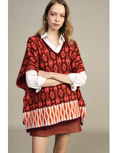 Mouwloze jacquardtop met geometrisch patroon van Dixie