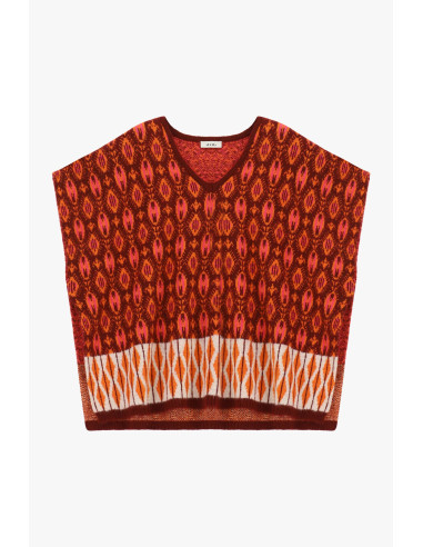 Mouwloze jacquardtop met geometrisch patroon van Dixie