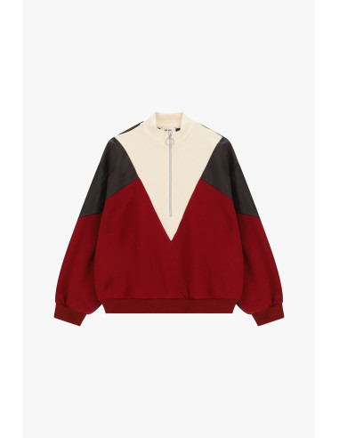 Sweatshirt zonder capuchon met rits en geometrische details Dixie