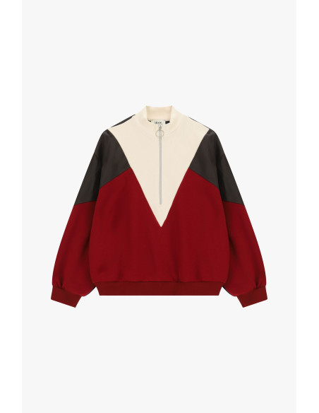 Sweatshirt zonder capuchon met rits en geometrische details Dixie