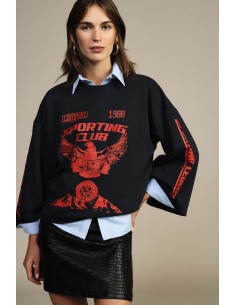 Ruime sweatshirt met opdruk aan de voorkant en wijde mouwen Dixie