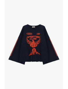 Ruime sweatshirt met opdruk aan de voorkant en wijde mouwen Dixie 2
