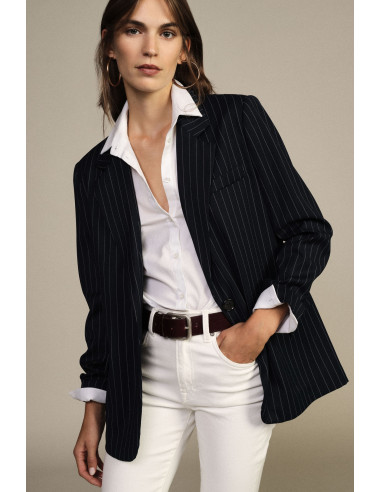 Gestreepte blazer met bandana-zakdoek en franjes van Dixie