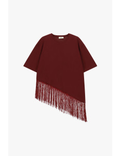 Dixie T-shirt met korte mouwen en asymmetrische franjes 2