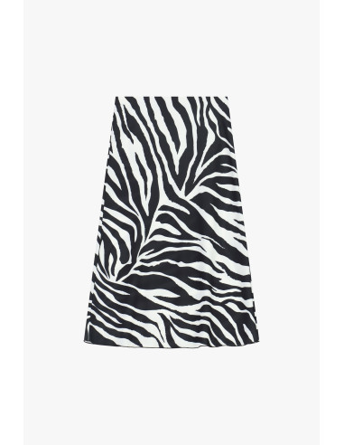 Grafische uitlopende midi-rok met zebraprint Dixie