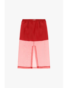 Lange rok met transparant paneel en hoge taille Dixie