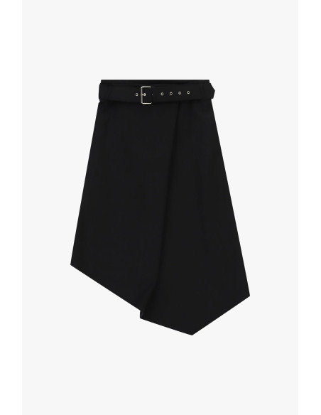 Korte rok met riem en asymmetrische zoom Dixie