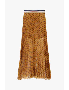 Midi-plissérok met geometrisch patroon en elastische tailleband Dixie