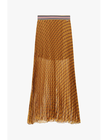 Midi-plissérok met geometrisch patroon en elastische tailleband Dixie