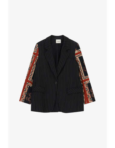 Gestreepte blazer met mouwen met dessin en zakken Dixie