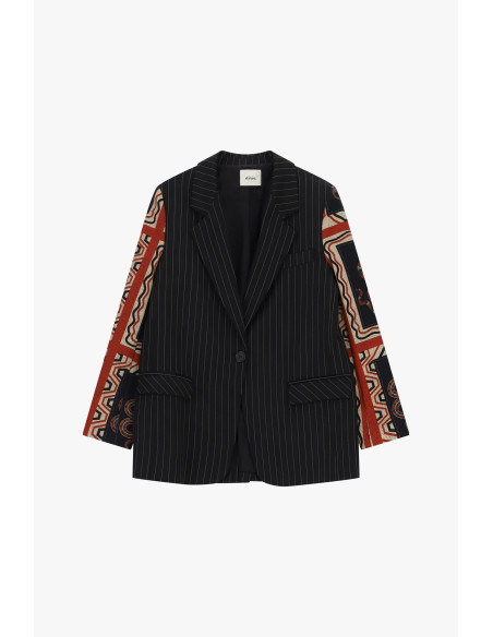 Gestreepte blazer met mouwen met dessin en zakken Dixie