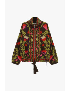 Vest met rits en jacquard-bloemenmotief Dixie 2