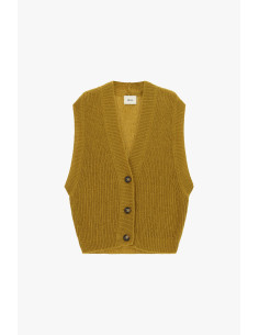 Geribd vest met V-hals en knopen Dixie 2