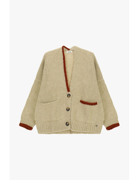 Oversized vest met contrasterende randen en zakken Dixie