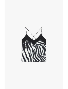 Top met dunne gekruiste schouderbandjes en zebraprint Dixie 2