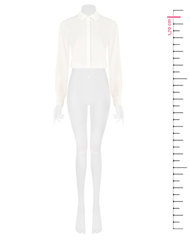 Soepelvallende cropblouse van mat satijn met verborgen knopen Rinascimento