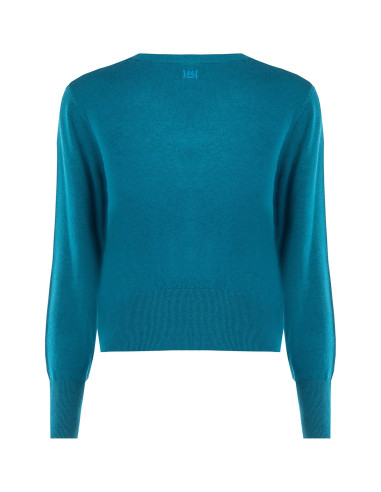 Rinascimento cardigan met ronde hals en ton-sur-ton knopen