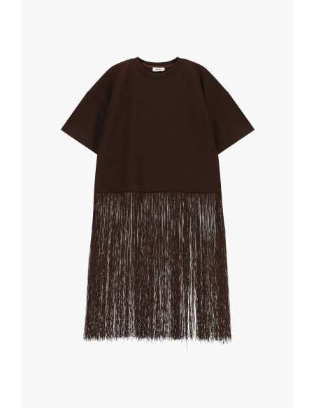 Dixie T-shirt met korte mouwen en lange franjes