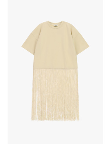 Dixie T-shirt met korte mouwen en lange franjes