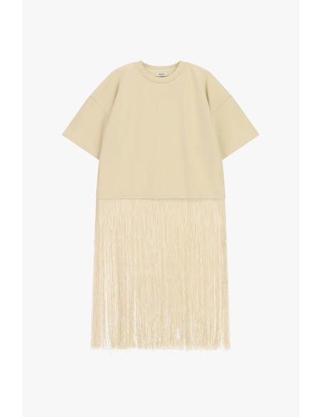 Dixie T-shirt met korte mouwen en lange franjes