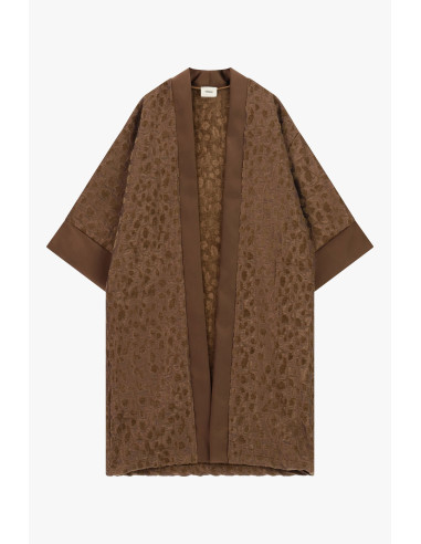 Dixie jacquard dusterjas met wijde mouwen