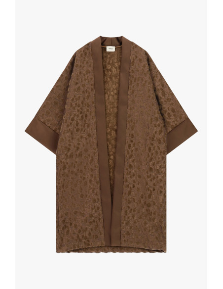 Dixie jacquard dusterjas met wijde mouwen