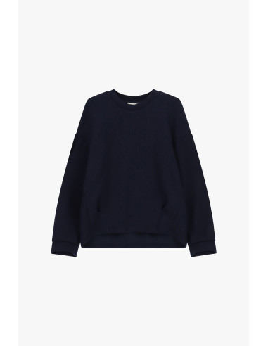 Dixie sweatshirt met ronde hals, wijde mouwen en afgeronde zoom