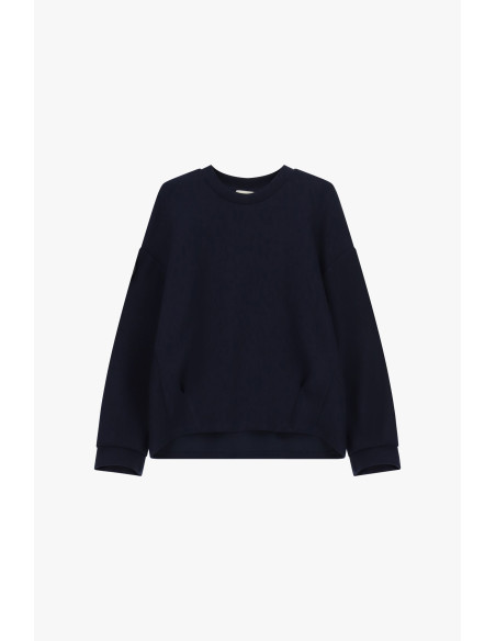 Dixie sweatshirt met ronde hals, wijde mouwen en afgeronde zoom