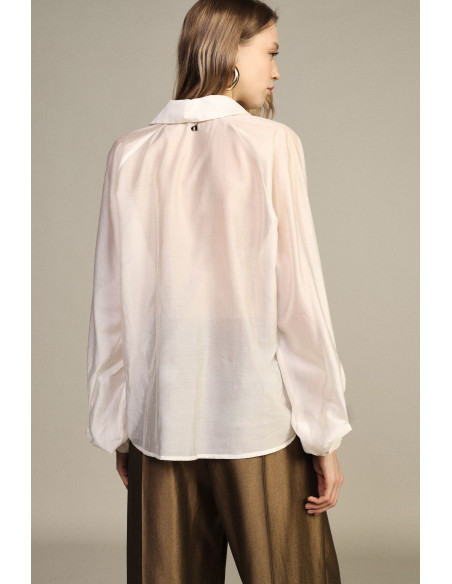 Wijde blouse met ballonmouwen en knoopsluiting aan de voorkant Dixie