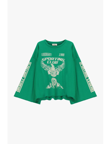 Ruime sweatshirt met opdruk aan de voorkant en wijde mouwen Dixie