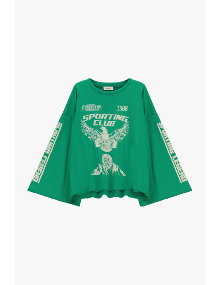 Ruime sweatshirt met opdruk aan de voorkant en wijde mouwen Dixie